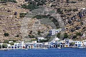 Colorful houses in the Village of Klima. Milos Island, Greece.