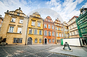Colorful houses in Warsaw