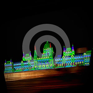 Colorful Hungarian parliament in Budapest photo