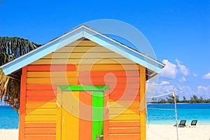 Colorful hut in the bahamas