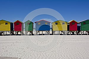 colorful huts on Muizenberg beach