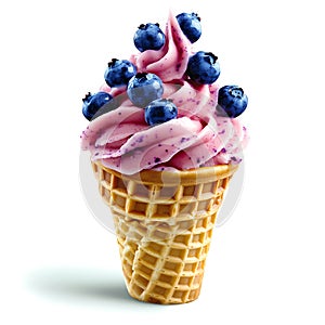 Colorful ice cream scoops in waffle bowl