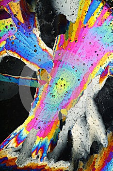 Colorful ice crystals