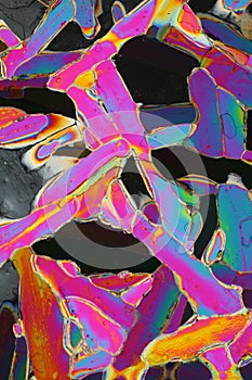 Colorful ice crystals