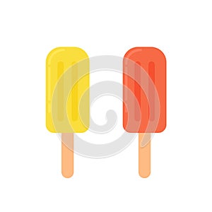 Colorful ice lollies flat icons