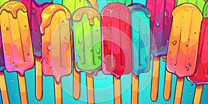 Colorful ice lolly as background or texture