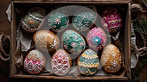 Colorful Iced Homemade Easter Egg Cookies