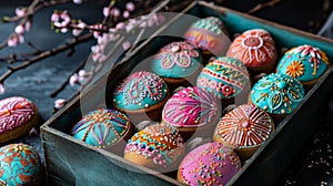 Colorful Iced Homemade Easter Egg Cookies