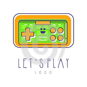 Colorful icon of joysticks for video games. Retro gamepad. Digital entertainment. Vector design element for device store