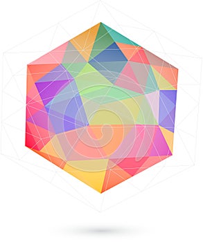 Colorful icosahedron for graphic design
