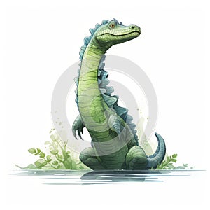 Colorful Illustration Of An Alligator In Water