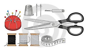 Sewing Kit Illustration