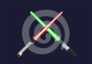 Colorful illustration with futuristic sabers