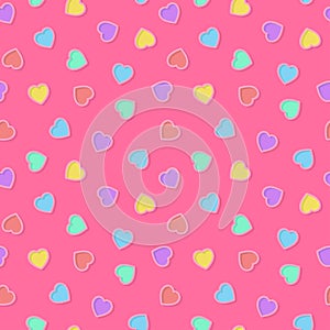 Colorful illustration hearts pattern seamless background