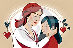 Colorful illustration of Mother\'s love