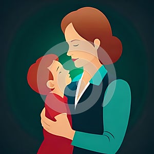 Colorful illustration of Mother\'s love