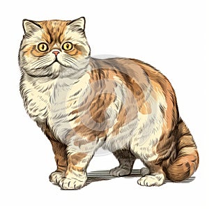 Colorful Illustration Of A Persian Cat By Stanley Spencer
