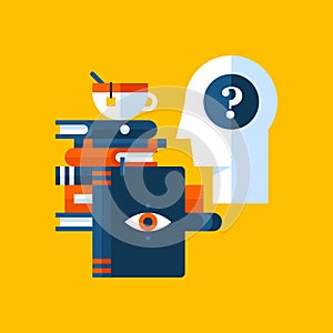 Colorful illustration about psychology in modern flat style. College subject icon