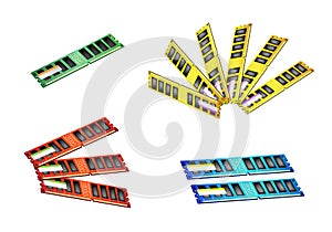 Colorful Illustration Set of Computer RAM Icon