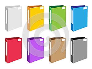 Colorful Illustration Set of Office Folder Icons