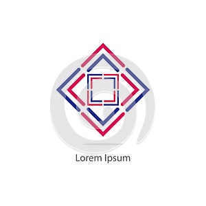 Geometric flower vector design icon