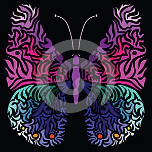 Colorful image of butterfly in abstract art style