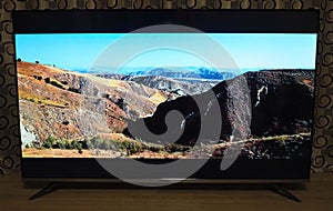 Colorful image of LED TV. Colorful image on the big TV screen