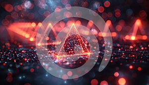 A colorful image of a mountain range with a blue sky in the background by AI generated image