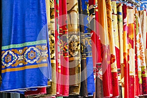 Colorful Indian cloth at Indian market