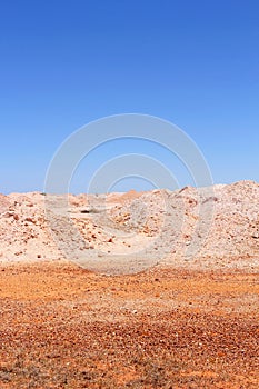 Colorful industrial landscape around mining town Coober Pedy, South Australia