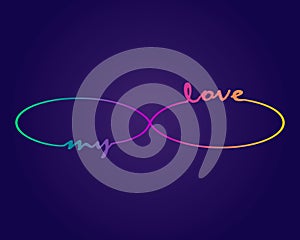 Colorful infinity cyclical vector illustration.