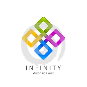 Colorful infinity logo, limitless symbol or icon photo