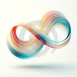 Colorful infinity loop design element with gradient effect on white background