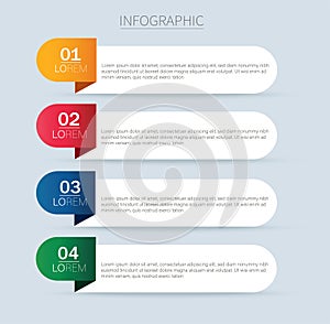 Colorful info graphics for business presentations. diagram with 4 steps