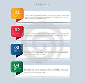 Colorful info graphics for business presentations. diagram with 4 steps