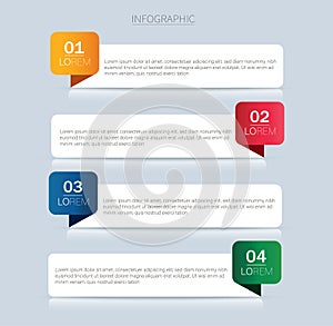 Colorful info graphics for business presentations. diagram with 4 steps