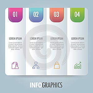 Colorful Infographic Template With Four Options Numbered Process For Business Presentation