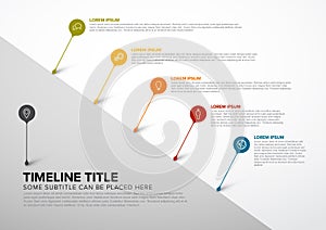 Colorful Infographic timeline report template with bubbles