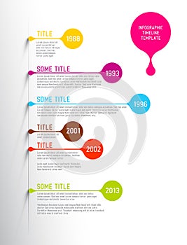 Colorful Infographic timeline report template with bubbles