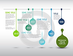 Colorful Infographic timeline report template with drops