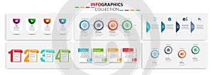 Colorful infographics collection, can be used for workflow layout, diagram, number options, web design