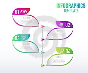 Colorful Infographics template design, abstract elements of grah with steps. vector illustration