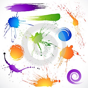 Colorful ink splats photo