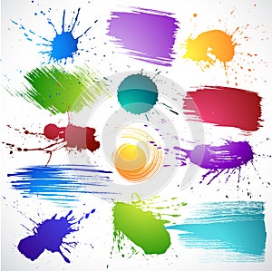 Colorful ink splats photo