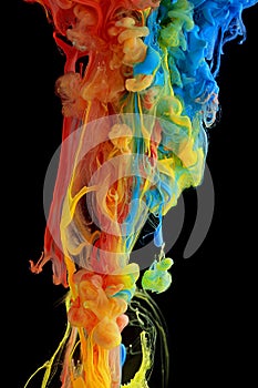 Colorful ink swirling