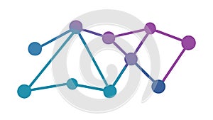Colorful Interconnected Node Network, vector design Generative AI