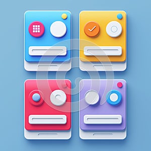Colorful Interface Elements for Modern Application Design