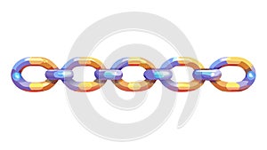 Colorful Interlocking Chain Links, Abstract Connection, vector design Generative AI