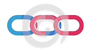 Colorful Interlocking Chain Links Icon for Connection Unity, vector design Generative AI