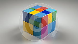 Colorful Interlocking Cube Puzzle Blocks